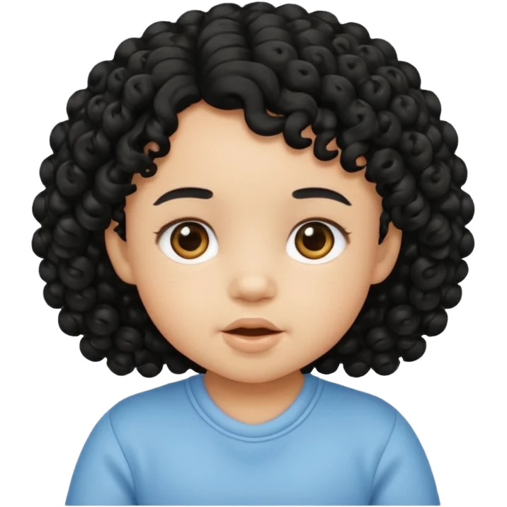 curly black hair baby emoji