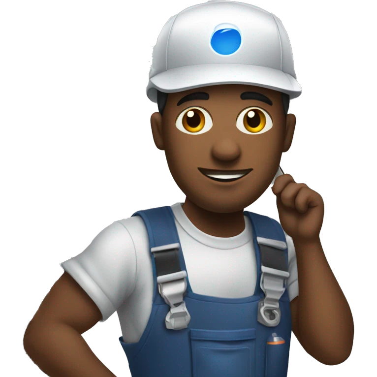 Black hvac tech working on condenser unit  emoji