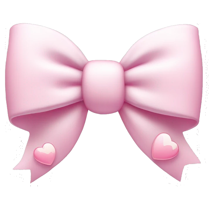 Bow in white with pink hearts emoji