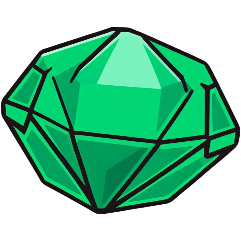 emerald gemstone with facets emoji