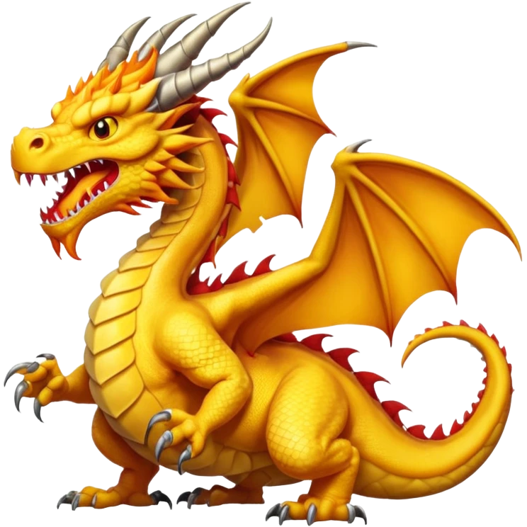 A yellow three head dragon emoji
