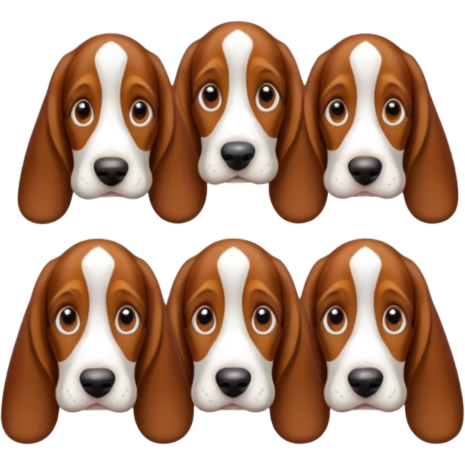 Three basset hounds emoji