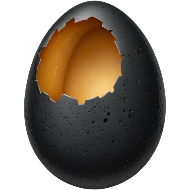 black  egg cracked open emoji