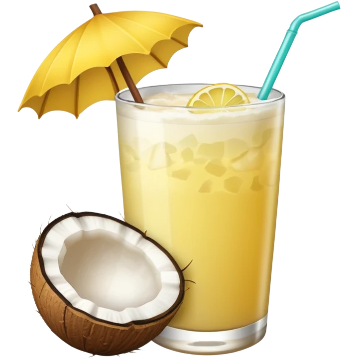 hawaii coconut drink with lemon emoji