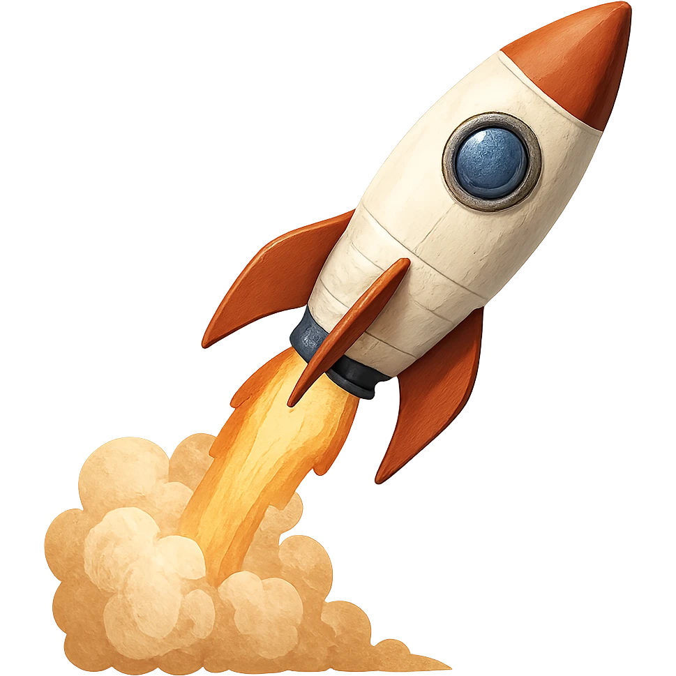 rocket ship blasting off emoji
