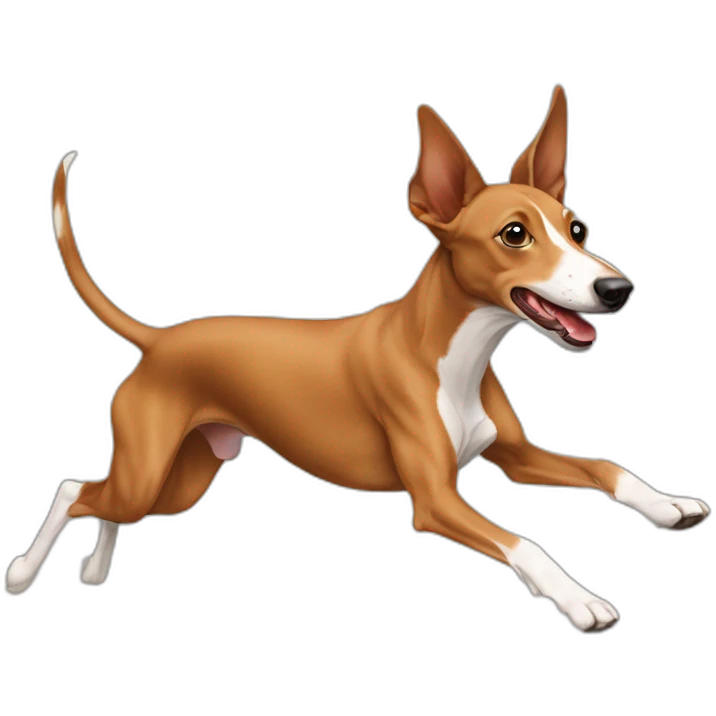 brown Podenco running emoji