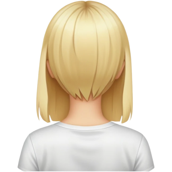 Blond girl back of head in white shirt emoji