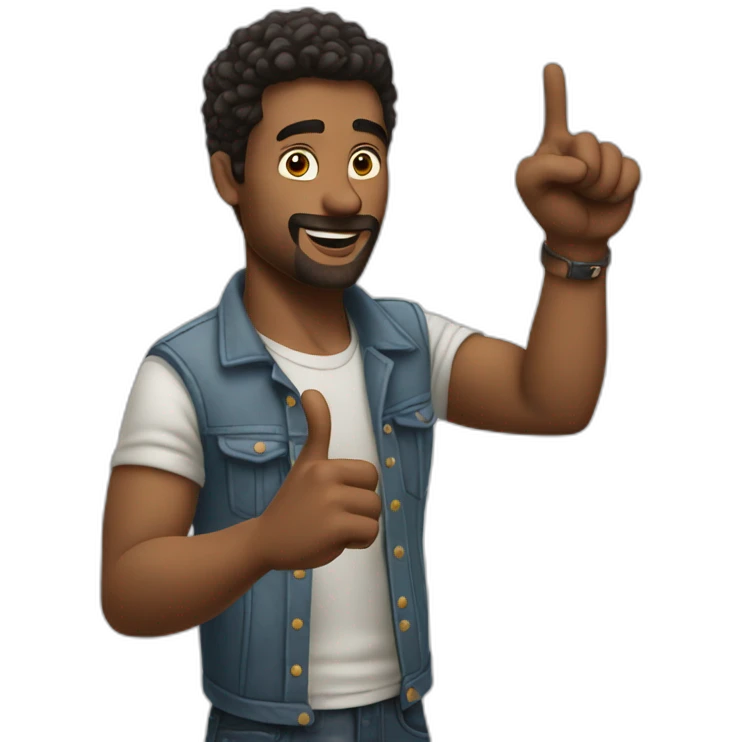 Cool guy pointing with both hands emoji