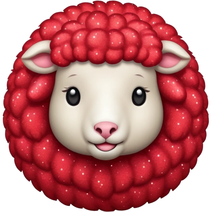 red glitter sheep emoji