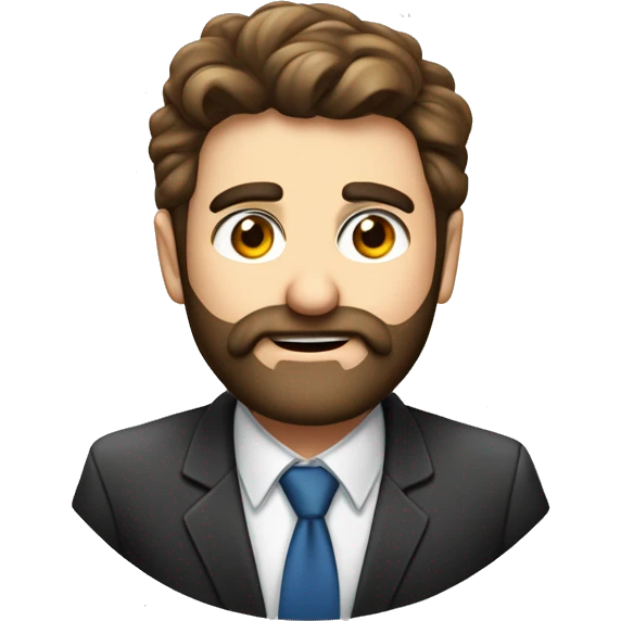 auditor-jovem advogado de barba bem feita curta , olho de mel e meio forte emoji