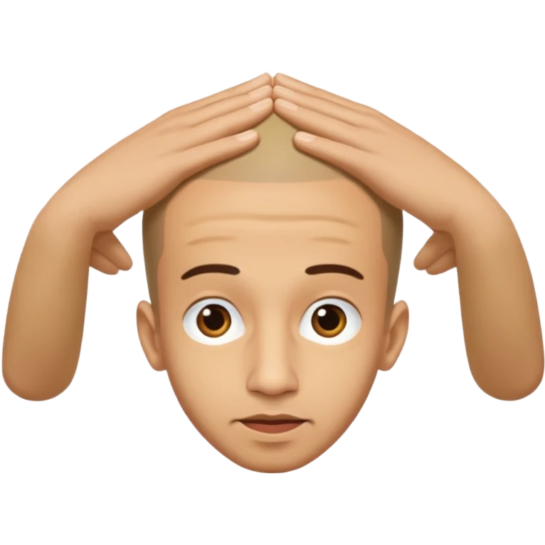 Claudio Vieira De Oliveira, portrait with his unique upside-down head posture, simple background emoji