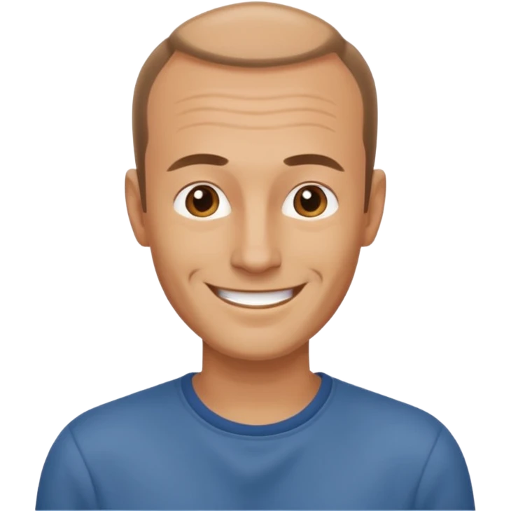 man casual clothes receding hairline emoji