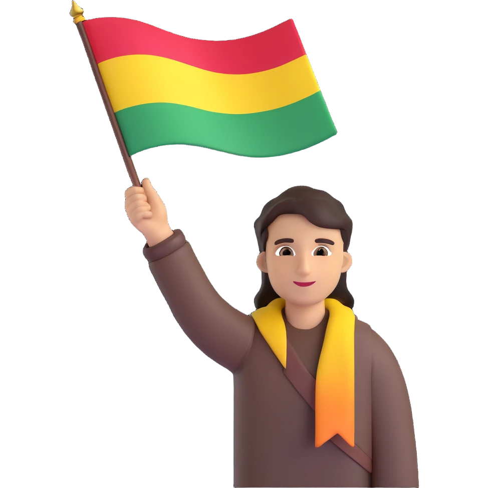 waving Kurdish flag emoji