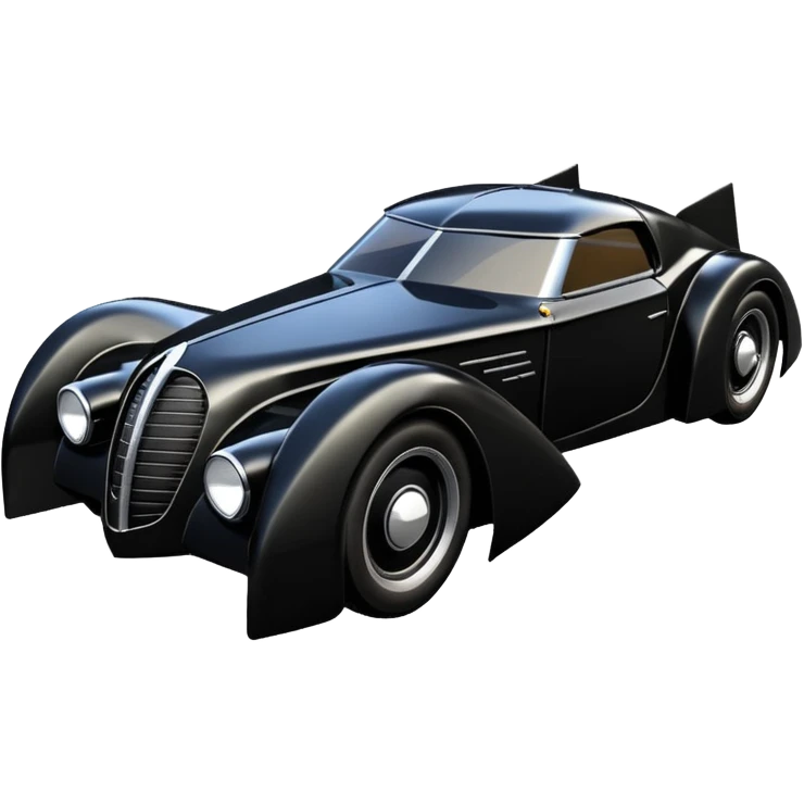  the animated series Venom aerodynamic futuristic Batmobile loosely based on 1936 cord 812 (flat long straight faceted mechanical body) stealthy street hot rod  emoji