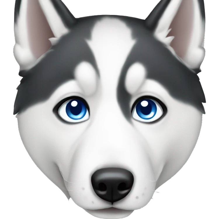 White female husky with blue eyes emoji