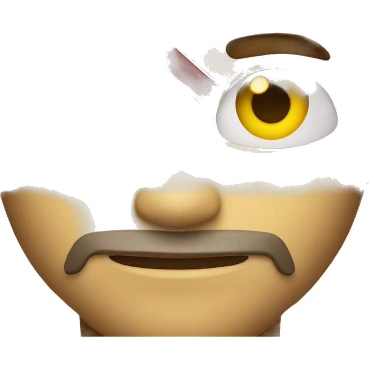 A red ninja with a scar in his right eye, and yellow skin emoji