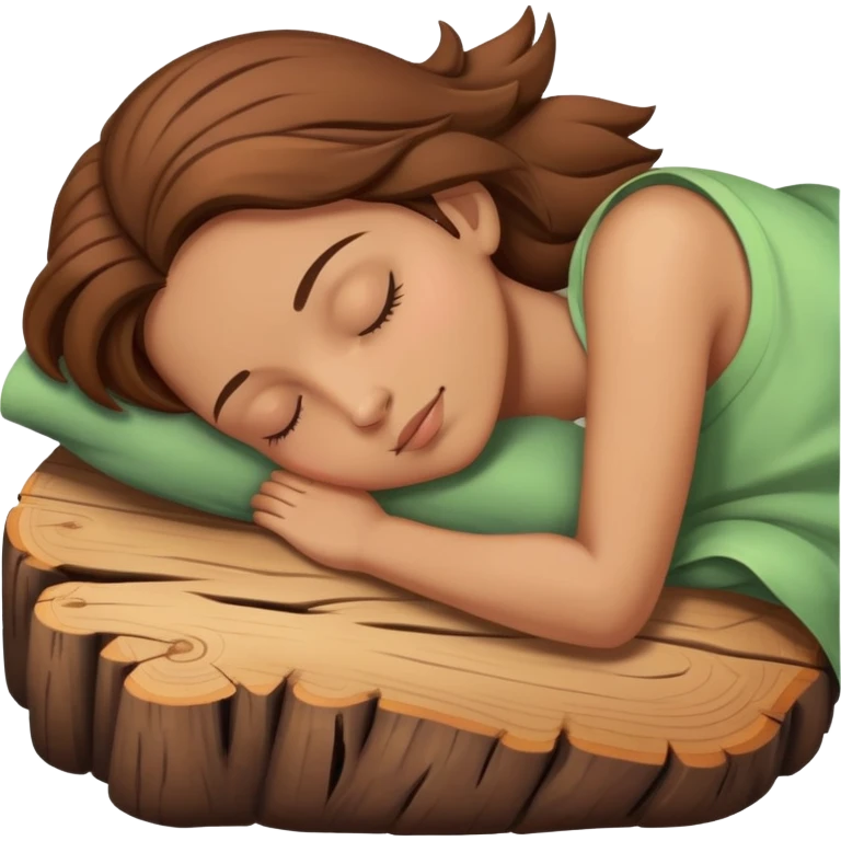 Log body with sleeping my head emoji