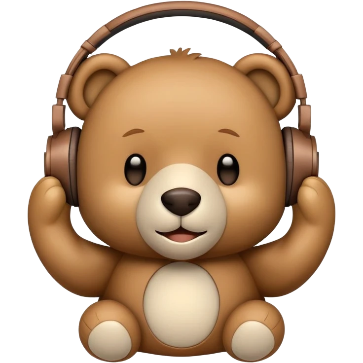 Teddybear with headphones emoji