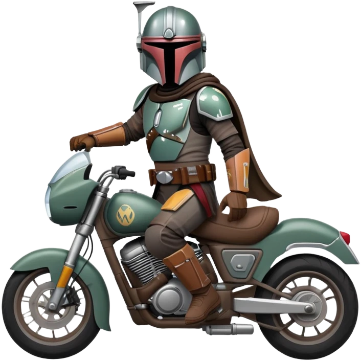 Mandalorian on a motorcycle emoji