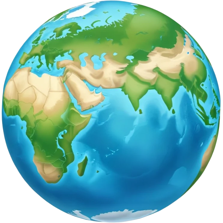 planet Earth with continents and oceans emoji