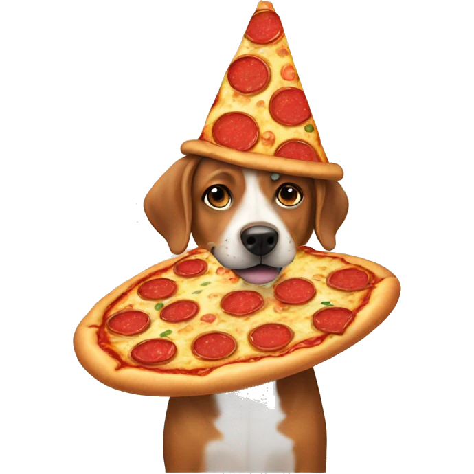 Dog wearing pizza hat  emoji