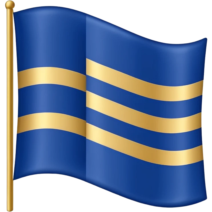 A flag with two dark blue stripes and a gold stripe in the middle emoji