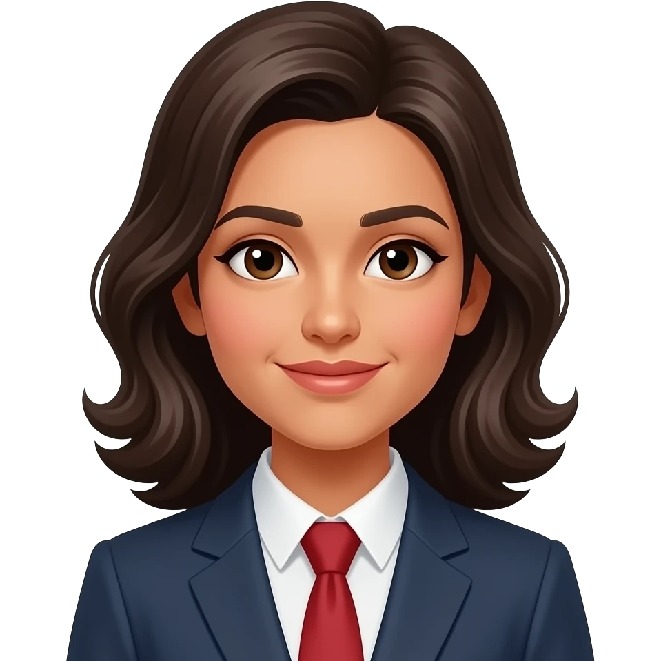 Secrétaire de type indienne avec cheveux légèrement ondulés emoji