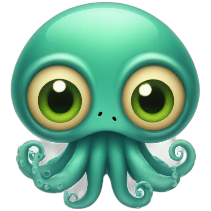 Cute kraken eyes close meditate emoji
