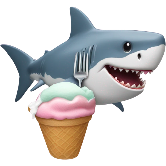 shark eating ice cream emoji