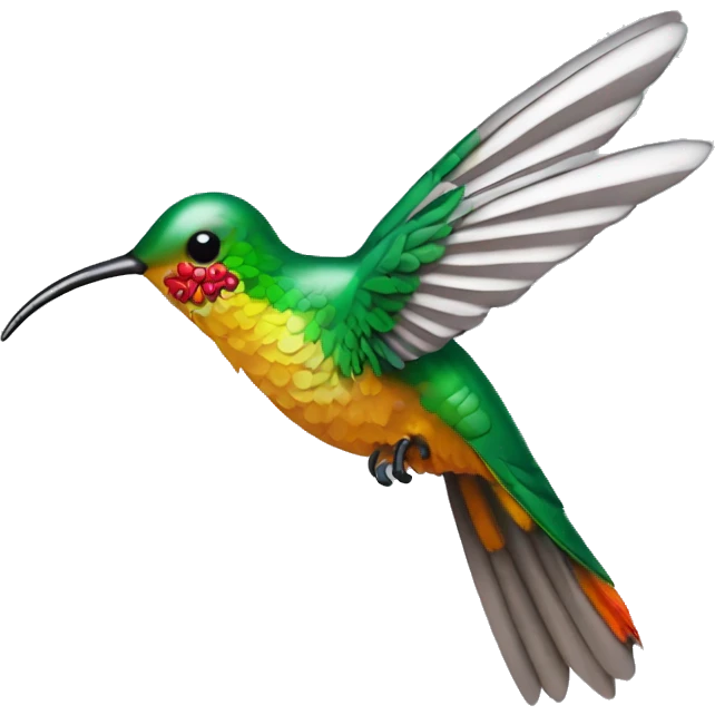Humming bird with caravaca cross emoji