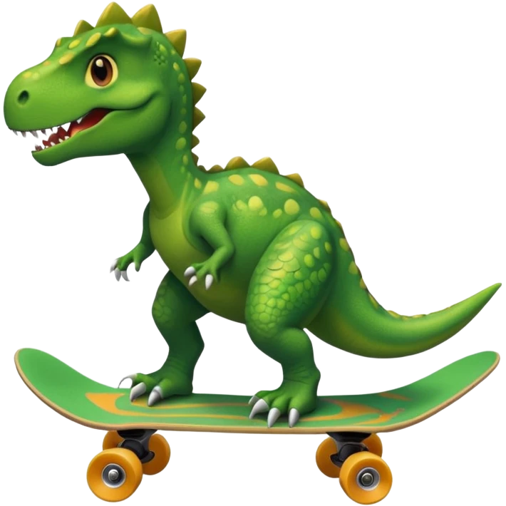 Dinosaur on a skateboard emoji