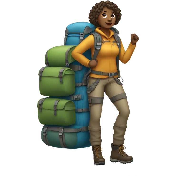 Woman hiker  emoji