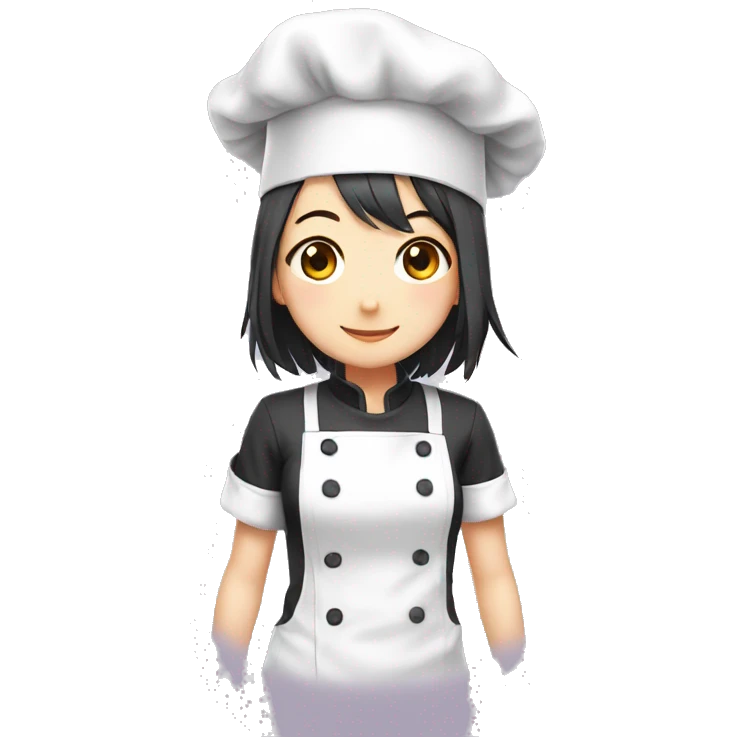 anime girl wear chef's hat emoji