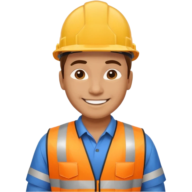 engineer in hard hat view from above emoji