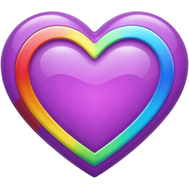 purple heart with a rainbow emoji