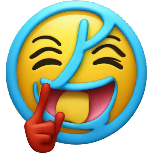 Smiley face with tongue out holding up peace sign emoji