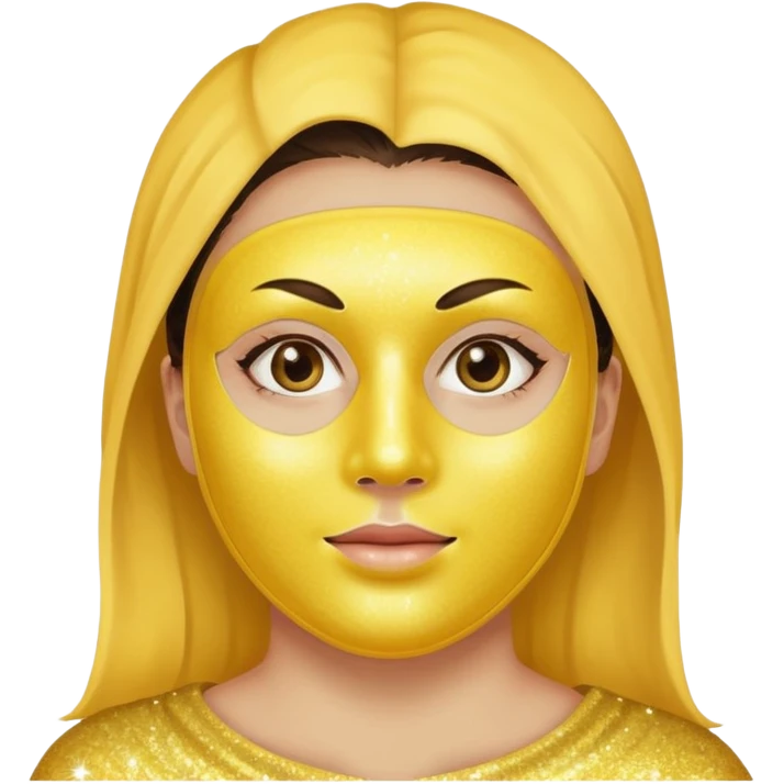 yellow facial mask  glitter  emoji