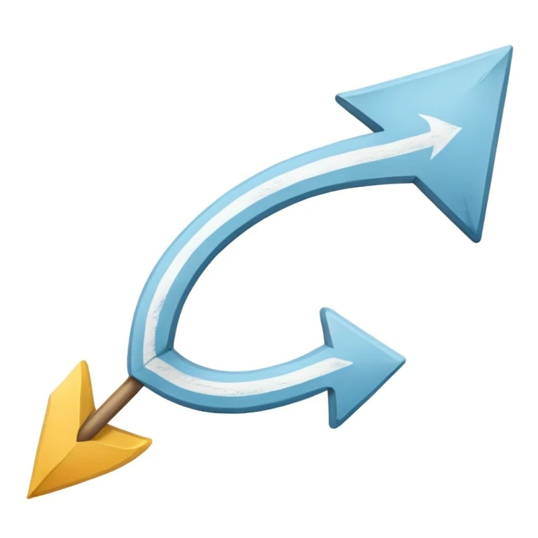 curved arrow, hand-drawn with chalk effect emoji