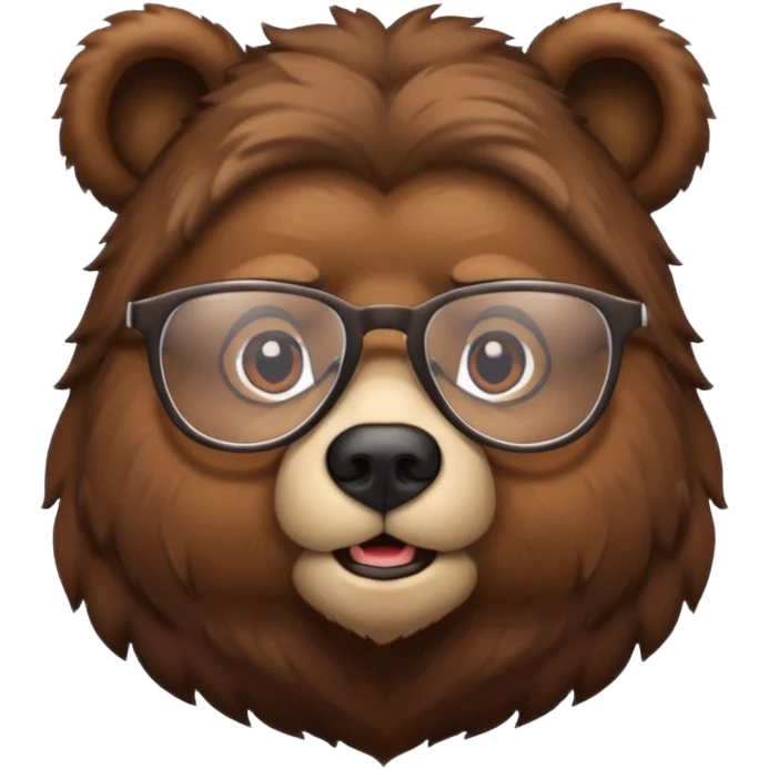 Bear with glasses emoji
