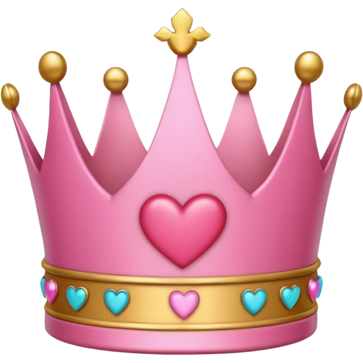Crown little pink with heart emoji