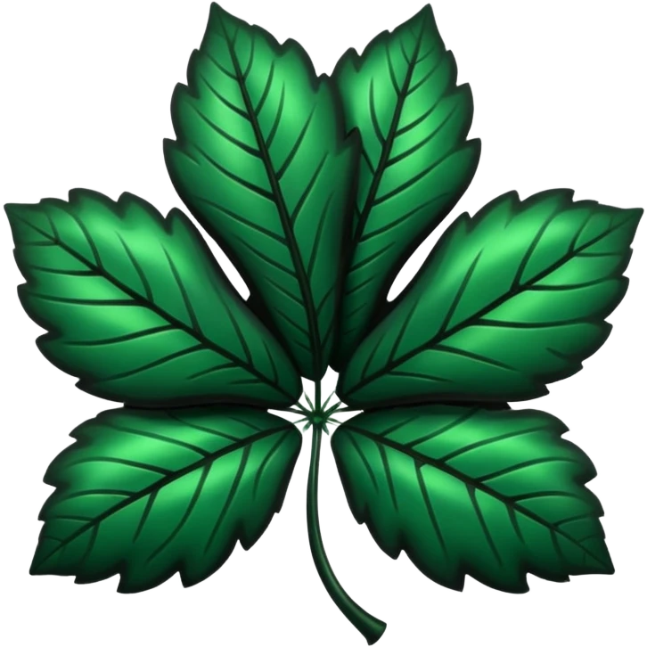 Trébol negro de cinco hojas emoji