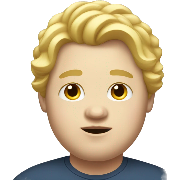 Obese, young male, long blonde hair emoji