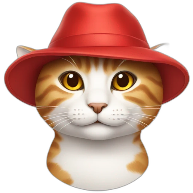 cat wearing a red hat emoji
