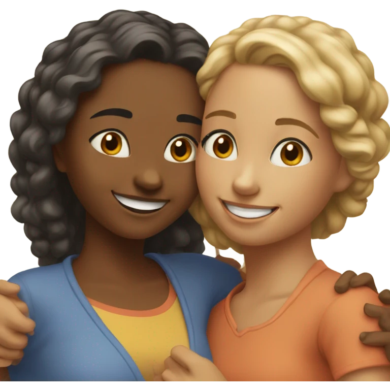 Sisters hugging emoji
