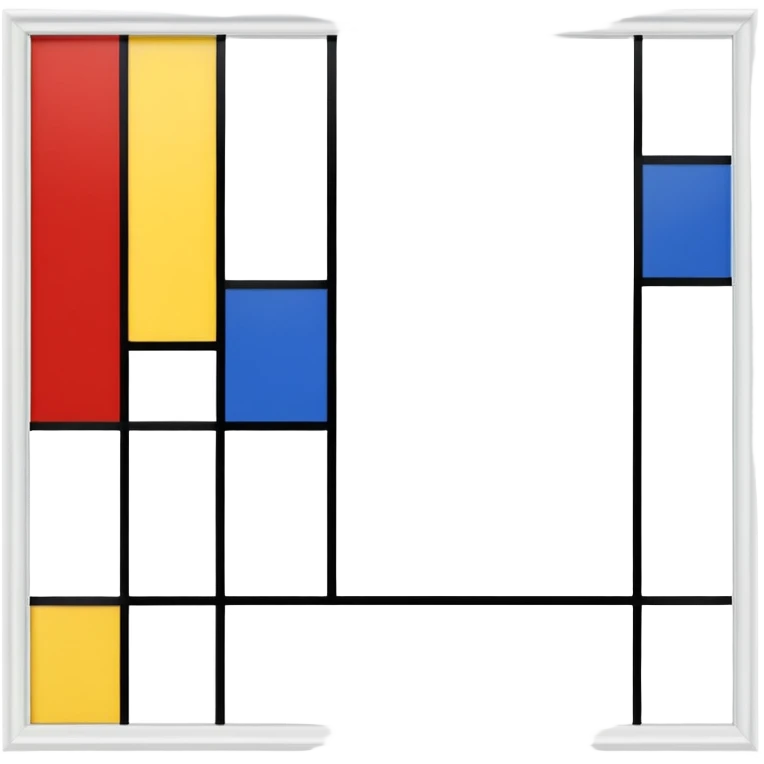 Piet Mondrian, Composition with Red Blue and Yellow painting frame emoji