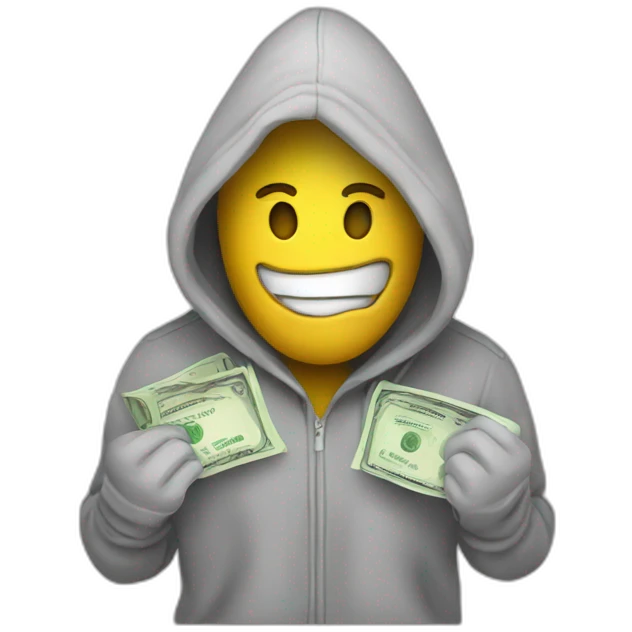 Money with hoodie emoji
