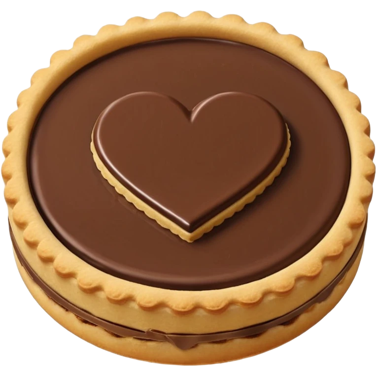 Il Nutella Biscuit è un biscotto rotondo, dorato, con bordo spesso e inciso. Al centro spicca un cuore di Nutella visibile, scuro e cremoso, incorniciato dalla frolla croccante. Elegante e invitante nella sua semplicità.
 emoji