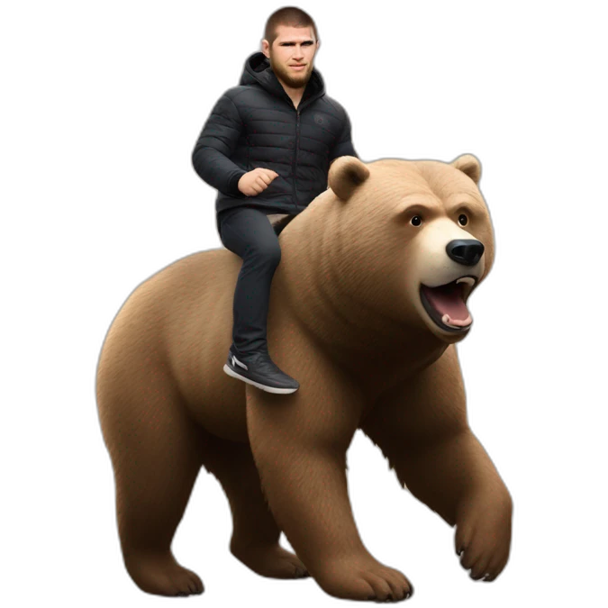 khabib nurmagomedov riding a bear emoji