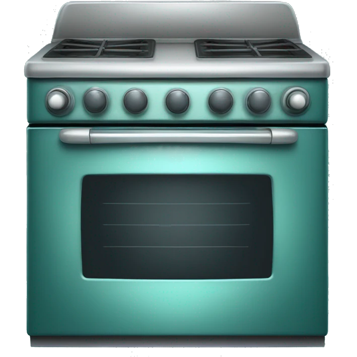 Realistic metallic teal oven isolated.  emoji