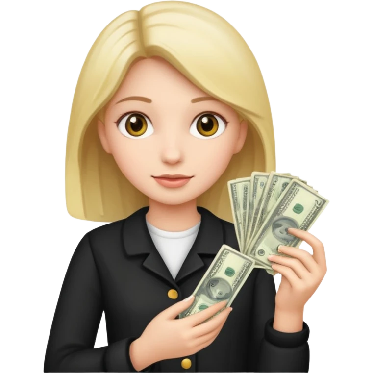 девушка с деньгами emoji